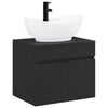 vidaXL Set de mobilier pentru baie Negru Lemn prelucrat