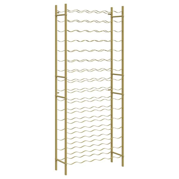 vidaXL Suport sticle de vin pentru 96 sticle, auriu,metal
