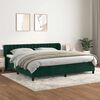 vidaXL Pat box spring cu saltea, verde &icirc;nchis, 200x200 cm, catifea
