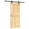 vidaXL Ușă glisantă Natural și Negru 90 x 210 cm Lemn de Pin Solid