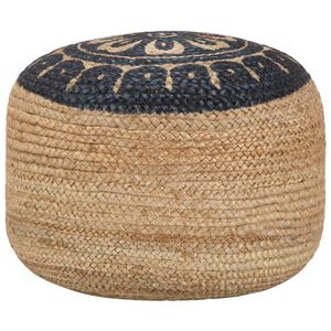 vidaXL Taburet puf lucrat manual, 45 x 30 cm, iută