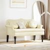vidaXL Bancă Chesterfield Crem 120.5 x 65 x 75 cm Piele artificială