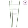 vidaXL Suport plante de grădină cu 3 inele, 5 buc, verde, 60 cm, oțel