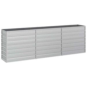 vidaXL Strat &icirc;nălțat de grădină argintiu 240x40x77 cm oțel galvanizat