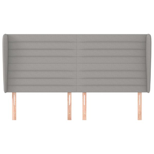 vidaXL Tăblie de pat cu aripioare gri deschis 203x23x118/128 cm textil