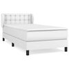 vidaXL Pat box spring cu saltea, alb, 80x200 cm, piele ecologică