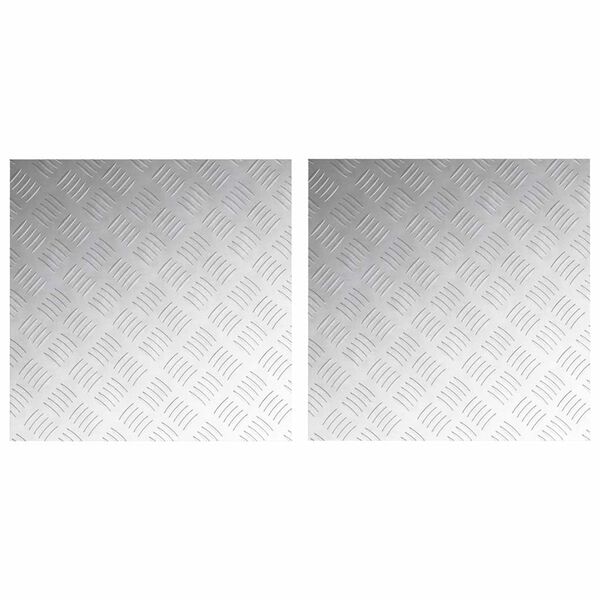 vidaXL Trepte Pătrat 2 pcs Argintiu 50 x 50 cm Aluminiu