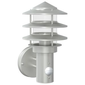 vidaXL Lampă de perete exterior cu senzor, argintiu, oțel inoxidabil