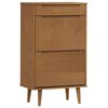 vidaXL Pantofar "MOLDE", maro, 59,5x35x103 cm, lemn masiv de pin