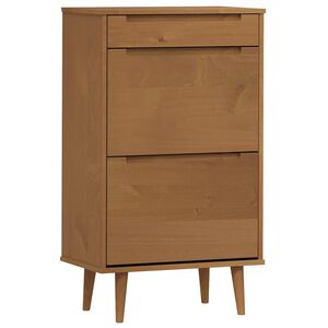 vidaXL Pantofar "MOLDE", maro, 59,5x35x103 cm, lemn masiv de pin