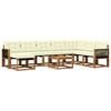 vidaXL Set de canapele de exterior cu pernă 9 pcs Natural și Crem