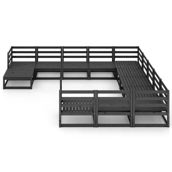 vidaXL Set mobilier de grădină, 12 piese, lemn masiv de pin