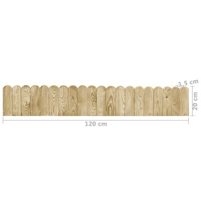 vidaXL Role de bordură, 2 buc., 120 cm, lemn de pin tratat