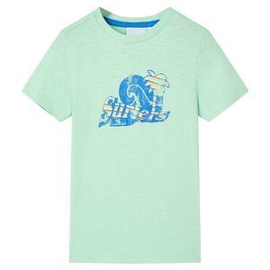 vidaXL Tricou pentru copii, verde deschis, 128