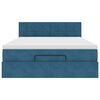 vidaXL Cadru de pat otoman cu saltea Albastru &icirc;nchis 140x190cm catifea