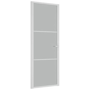 vidaXL Ușă de interior, 76x201,5 cm, alb, sticlă mată și aluminiu