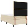 vidaXL Pat cu arcuri cu saltea cu headboard Crem 80 x 200 cm țesătură