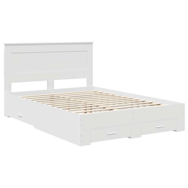 vidaXL Cadru de pat cu sertar cu headboard cu depozitare Lemn compozit