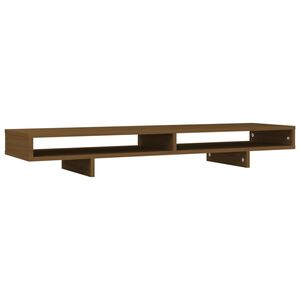 vidaXL Suport pentru monitor, maro miere, 100x27x14 cm, lemn masiv pin