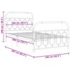 vidaXL Cadru de pat metalic cu tăblie de cap/picioare, alb, 100x200 cm