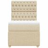 vidaXL Pat box spring cu saltea, crem, 80x200 cm, textil