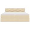 vidaXL Pat cu storage cu saltea Creme 180 x 200 cm Piele artificială