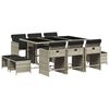 vidaXL Set mobilier de grădină cu perne 11 piese gri deschis poliratan
