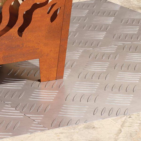 vidaXL Trepte Dreptunghiular 4 pcs Argintiu 60 x 40 cm Aluminiu