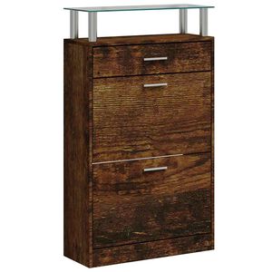vidaXL Pantofar, stejar fumuriu, 63x24x104 cm, lemn prelucrat