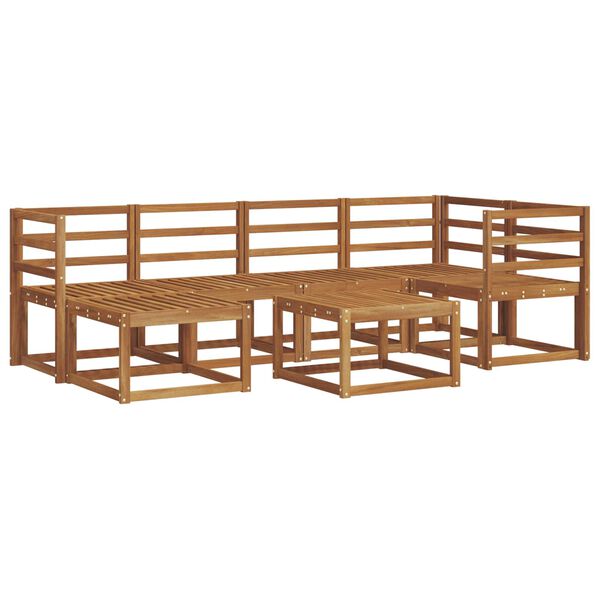 vidaXL Set de canapele de exterior cu pernă 7 pcs Natural și Antracit