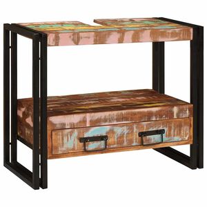 vidaXL Dulap pentru toaletă cu sertar Multicolour Lemn recuperat masiv