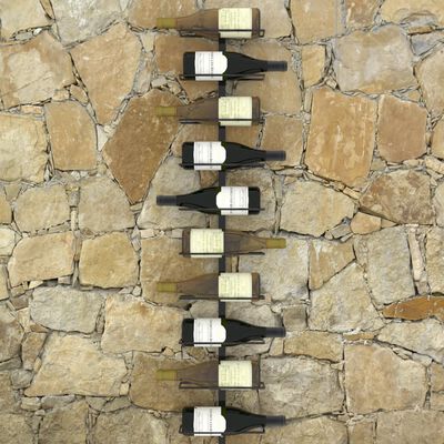 vidaXL Suporturi sticle de vin montaj pe perete 10 sticle negru metal