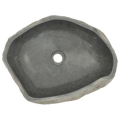 vidaXL Chiuvetă din piatră de râu, 45-53 cm, oval