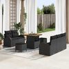 vidaXL Set de canapele pentru grădină 8 pcs Negru 80 x 80 x 71 cm
