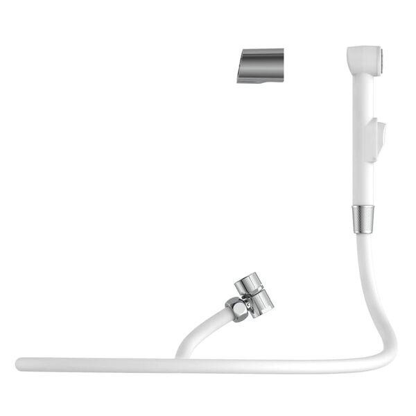 EISL Set duș de m&acirc;nă lavoar cu suport de perete și furtun de duș alb