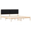 vidaXL Cadru de pat cu tăblie tapițată cu headboard Negru 200 x 200 cm