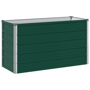 vidaXL Pat de grădină ridicat Verde 100 x 40 x 55 cm