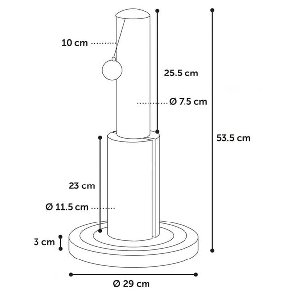 FLAMINGO Ansamblu de zg&acirc;riat pentru pisici "Ayla", crem, 29x29x53,5 cm
