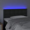 vidaXL Tăblie de pat cu LED, negru, 90x5x78/88 cm, piele ecologică