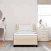 vidaXL Pat boxspring cu saltea cu saltea cu headboard Crem 90 x 200 cm