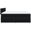 vidaXL Pat box spring cu saltea, negru, 180x200 cm, catifea