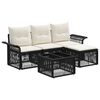 vidaXL Set de canapele pentru grădină 5 pcs Negru poliratan