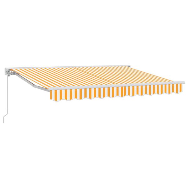 vidaXL Cortina Retractabilă Manual Galben și alb 300 x 200 cm