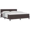 vidaXL Pat cu arcuri cu headboard Maro &icirc;nchis 180 x 200 cm țesătură