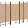 vidaXL Paravan cu 6 panouri Bej 240 x 180 cm Țesătură