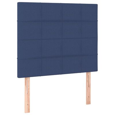 vidaXL Pat box spring cu saltea, albastru, 100x200 cm, textil