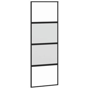 vidaXL Ușă glisantă, negru, 76x205 cm, sticlă securizată și aluminiu