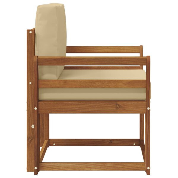 vidaXL Canapea de exterior Lemn de acacia solid și poliester natural