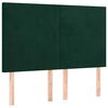 vidaXL Pat box spring cu saltea, verde &icirc;nchis, 140x190 cm, catifea