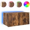 vidaXL Comodă TV de perete cu lumini LED, stejar fumuriu, 60x35x31 cm